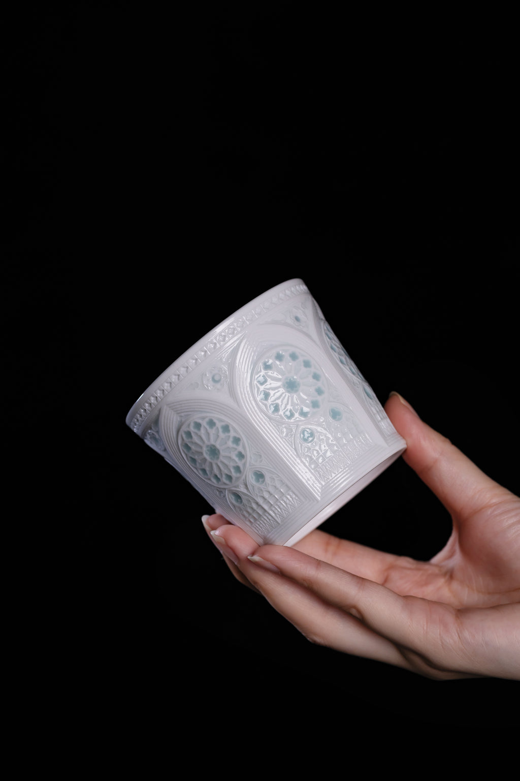 Sacred Rose — Gothic Linglong Porcelain Cup