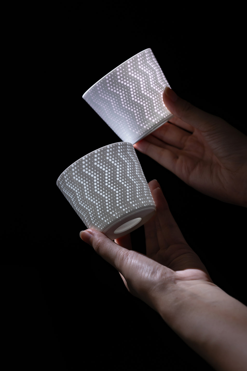 Starlight — Set of 2 Translucent Linglong Porcelain Cups