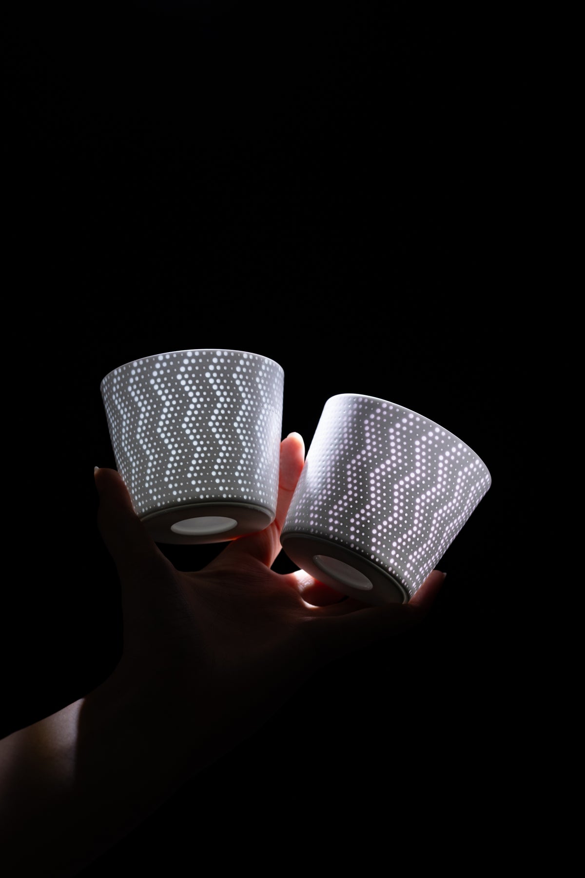 Starlight — Set of 2 Translucent Linglong Porcelain Cups