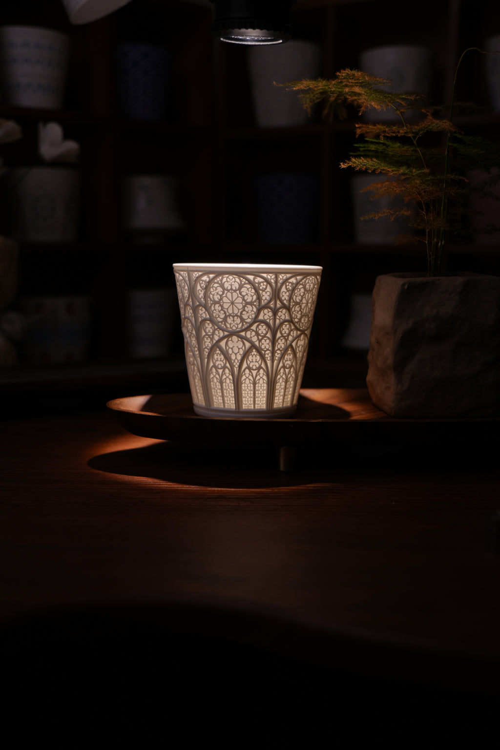 Cathedral Lace Translucent Porcelain Cup