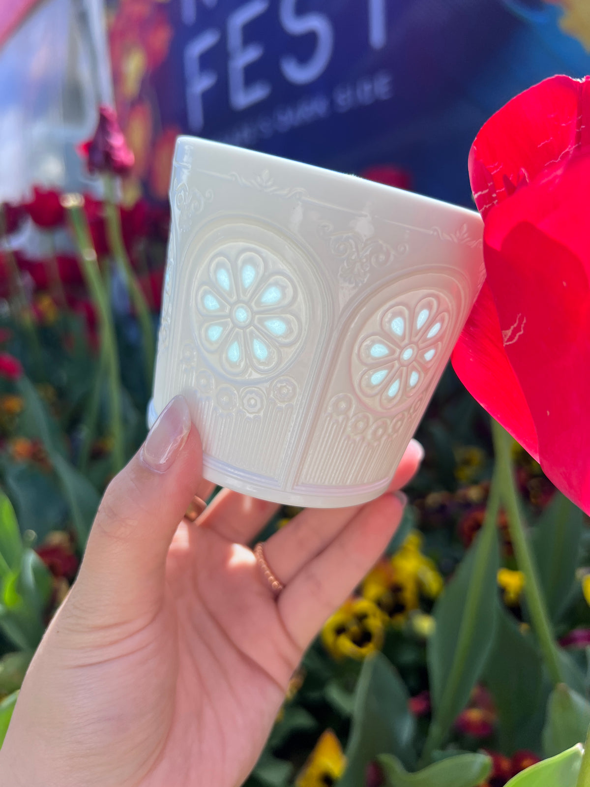 Cathedral Bloom Translucent Porcelain Cup